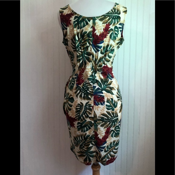 **SOLD** Hilo Hattie Floral Faux Wrap Sarong Dress Sz L - Picture 7 of 10